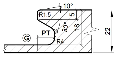 HW Profilmesser - Profil "G" zu WPL Griffmuldenfräser (C557-1G)