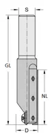 WPL Nutfräser Z1+1, D=16mm, NL=30mm, GL=81mm, S=12mm, L