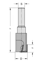 WPL Nut- und Stulpfräser Z1+1, D=24mm, NL=12mm, GL=70mm, S=12mm, R