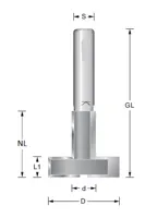 HW T-Nutfräser Z2, D=30mm, NL=4mm, GL=48mm, S=12mm, R