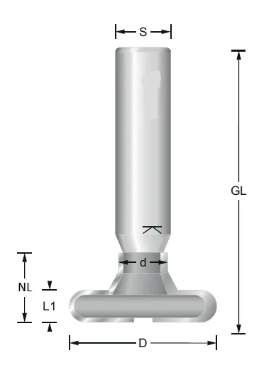HW T-Nutfräser f. Regalträger Z2, D=31.5mm, NL=7.3/15mm, GL=70mm, S=12mm, R