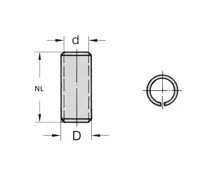 Spannhülse, D=8mm, NL=23mm, d=6.35mm