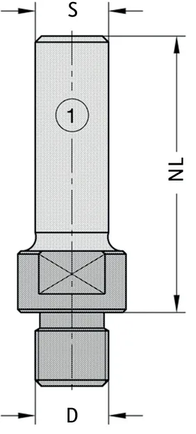 Reduktion, D=M12x1, NL=45mm, S=12mm