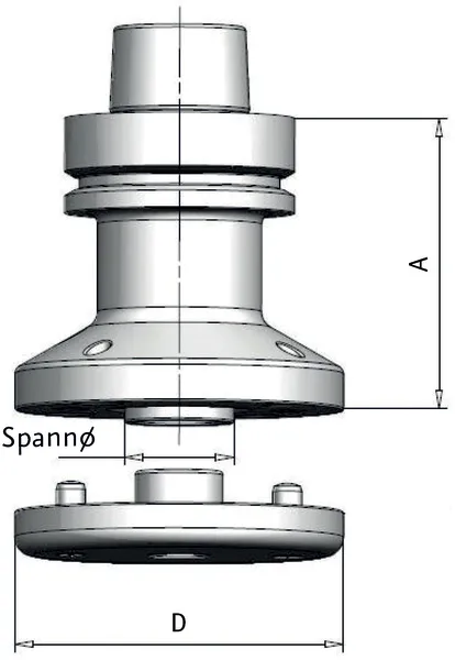 Sägeblattaufnahme d=30mm, D=90mm, A=50mm, HSK-F 63