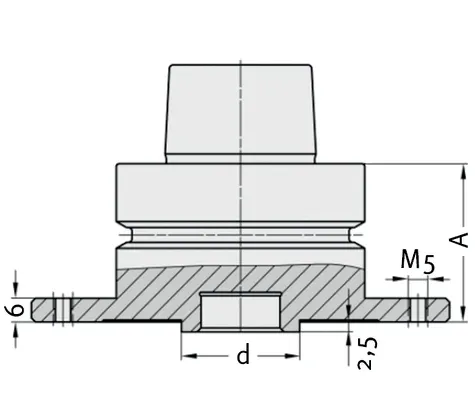 Sägeblattaufnahme 1-teilig, ohne Spanndeckel, ø30mm, D=106mm, A=40mm