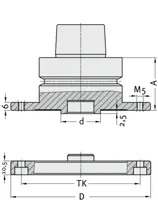Sägeblattaufnahme 1-teilig, mit Spanndeckel, ø30mm, D=106mm, A=40mm
