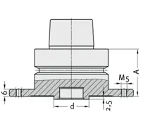 Sägeblattaufnahme 1-teilig, ohne Spanndeckel, ø30mm, D=106mm, A=50mm