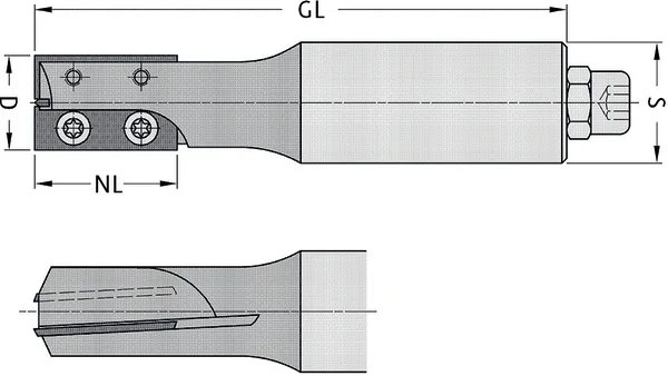 WPL Schaftfräser Z2, D=20mm, NL=30mm, GL=110mm, S=25mm