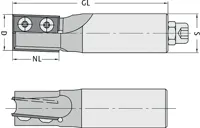 WPL Schaftfräser Z2 für Thermoplaste, D=25mm, NL=30mm, GL=100mm, S=25mm