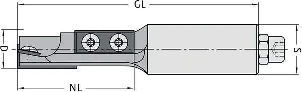 WPL Schaftfräser Z1+1, D=20mm, NL=58mm, GL=120mm, S=25mm