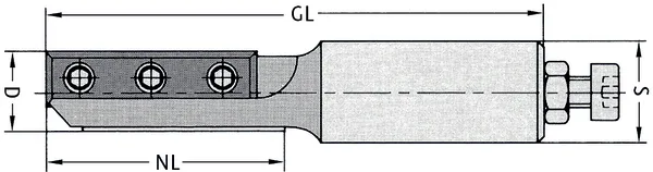 WPL Schaftfräser Z2, D=16mm, NL=55mm, GL=125mm, S=20mm, RL