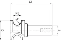 DP Profilfräser R12 Z2, D=48mm, NL=24mm, GL=98mm, S=25mm, L