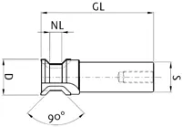 DP Profilfräser Z2, D=24mm, NL=15mm, GL=85mm, S=20mm, R