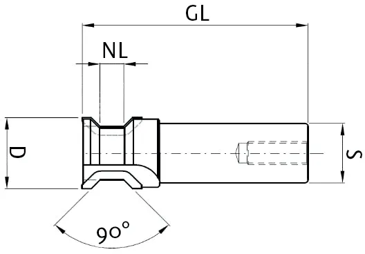 DP Profilfräser Z2, D=24mm, NL=15mm, GL=85mm, S=20mm, L