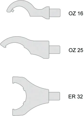 Schlüsseleinsatz C-Form, OZ 32 für Spannmutter M48/M50