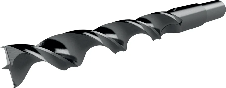 HS Holzspiralbohrer mit abgesetztem Schaft Z2+2, D=19mm, NL=132mm, GL=192mm, S=13mm, R