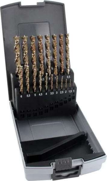 HS Holzspiralbohrer Satz, 19-tlg. 1-10, 0.5 aufsteigend