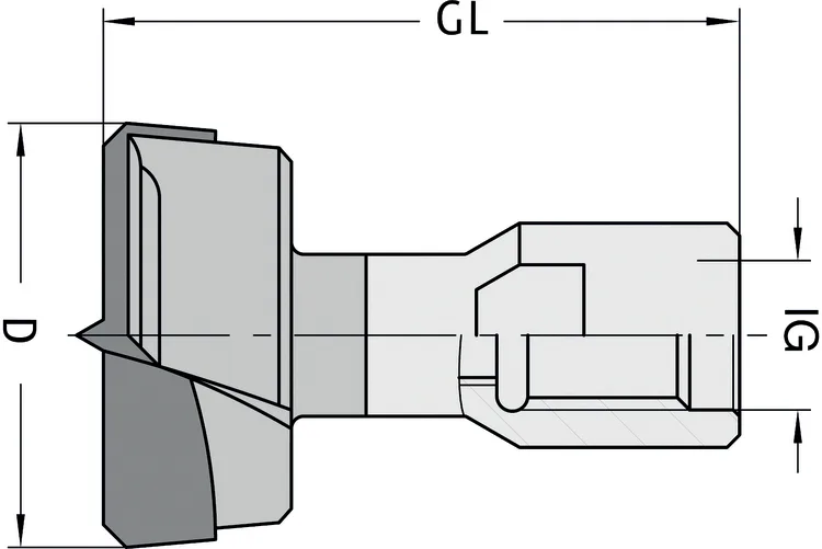 HW Beschlagbohrer Wechselschaftausführung für Handoberfräsen Z2, D=35mm, GL=60mm, S=8mm