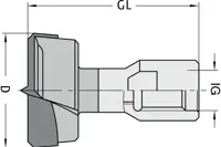 HW Beschlagbohrer Wechselschaftausführung für Handoberfräsen Z2, D=35mm, GL=60mm, S=12mm