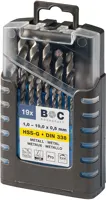 HS-G Spiralbohrer SET, 19-tlg. ø1.0-10.0mm, 0.5 steigend, Grip Box