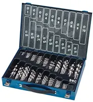 HS-G Spiralbohrer SET, 220-tlg. ø1.0-13.0mm, 0.5 steigend, BC Metallkoffer