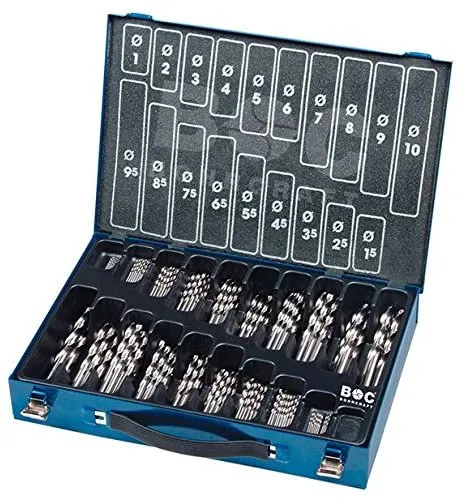 HS-G Spiralbohrer SET, 220-tlg. ø1.0-13.0mm, 0.5 steigend, BC Metallkoffer