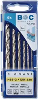 HS-G Spiralbohrer SET, 6-tlg. ø2.0-8.0mm, 1.0 steigend, Kunststoff Kassette