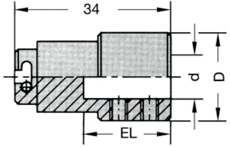 Werkzeugaufnahme, D17.8mm, EL=17.5mm, d=10mm