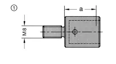 Maschinenteil M8, d=10mm, a=22.5mm, L, Nottmeyer (alte Ausführung)