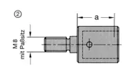 Maschinenteil M8 mit Passsitz, d=10mm, a=20mm, L, Brema, Nottmeyer (neue Ausführung)