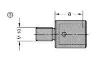 Maschinenteil M10, d=10mm, a=22.5mm, R, Ayen, Holzma, Mayer, Torwegge etc.
