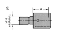 Maschinenteil M10 mit Passsitz, d=10mm, a=22.5mm, R, Biesse, Busellato, Morbidelli, Torwegge, Weeke etc.