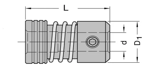 Schnellwechselfutter, D=20mm, GL=39mm, d=10mm, Grass