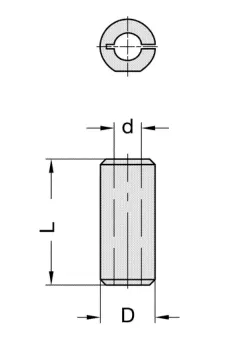 Spannhülse geschlitzt, D=10mm, d=3.0mmm, L=23mm