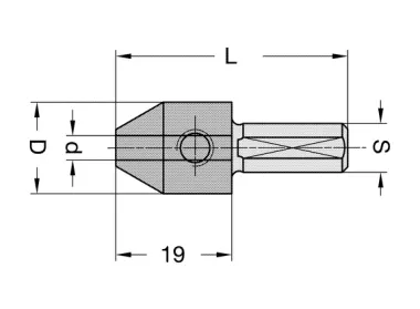 Aufnahme mit Zylinderschaft, D=15mm, d=2.0mmm, GL=40mm, S=10mm