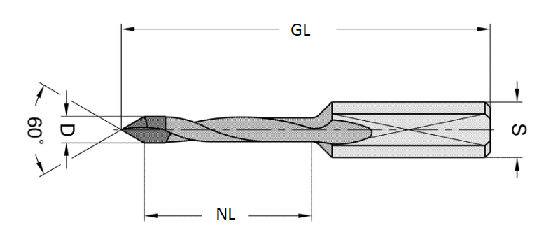 HW Dübelbohrer, D=6mm, NL=40mm, GL=77mm, S=10x25mm, L