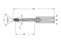 HW Dübelbohrer AGEFA Top Plus, D=5mm, NL=35mm, GL=70mm, S=10x25mm, R