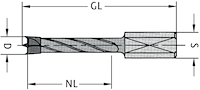 HW Dübelbohrer mit Rückenführung, D=10mm, NL=43mm, GL=70mm, S=10x20mm, R