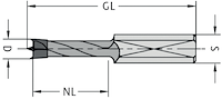 HW Dübelbohrer, D=7.5mm, NL=35mm, GL=70mm, S=10x30mm, R