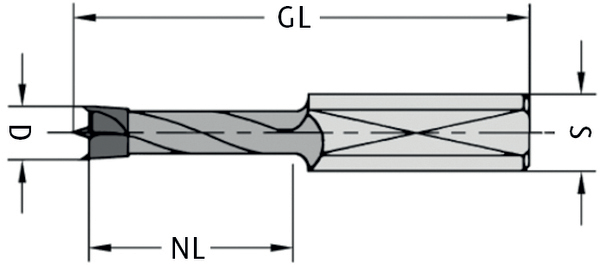 HW Dübelbohrer, D=8.5mm, NL=35mm, GL=70mm, S=10x30mm, L