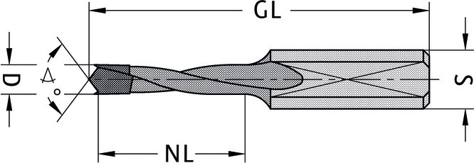 HW Dübelbohrer AGEFA Top Plus, D=8mm, NL=42mm, GL=77mm, S=10x30mm, R