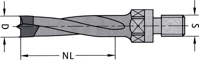 HW Dübelbohrer mit Aussengewinde M10, D=8mm, NL=60mm, GL=80mm, R