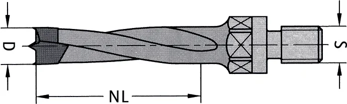 HW Dübelbohrer mit Aussengewinde M10, D=10mm, NL=60mm, GL=80mm, R