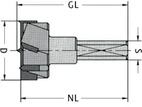 HW Zylinderkopfbohrer Z3+3, D=35mm, GL=57.5mm, S=10x26mm, L