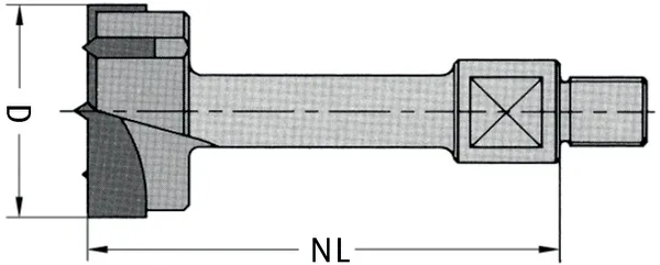 HW Beschlagbohrer Z2+2, D=25mm, GL=78mm, M10, R