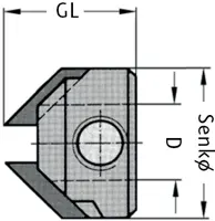 HW Aufstecksenker für Spiralpannung 90° Z2, D=16mm, d=6mm, GL=15mm, L