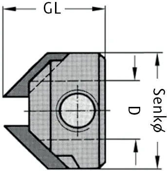HW Aufstecksenker für Spiralpannung 90° Z2, D=20mm, d=9mm, GL=15mm, R