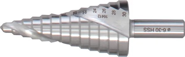 HS Stufenbohrer mit Spiralnut Z2, D=4-12x1mm, GL=68mm, S=6mm
