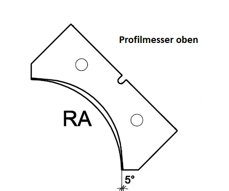 HW Profilmesser R26, oben zu WPL Abrund -/Viertelstabfräser R26-R30 (C075-2630-O), 23.7x50x2mm