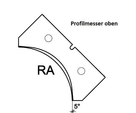 HW Profilmesser R29, oben zu WPL Abrund -/Viertelstabfräser R26-R30 (C075-2630-O), 23.7x50x2mm